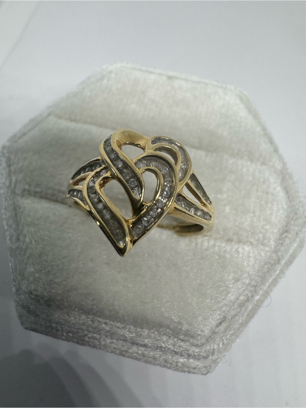 Vintage 10K Yellow Gold Natural Diamond Ring Size 7 | Fine Estate Jewelry
